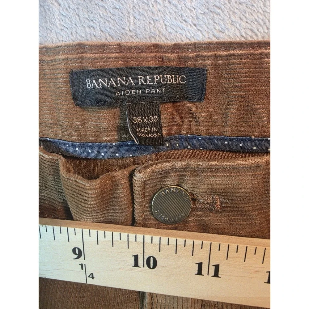 Banana Republic Mens Pants 36x30 Brown Corduroy Aiden Straight Casual Cotton